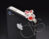 Crystal Headphone Jack Plug - White Rabbit