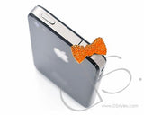 Crystal Bow Headphone Jack Plug - Orange