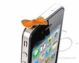 Crystal Bow Headphone Jack Plug - Orange