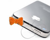 Crystal Bow Headphone Jack Plug - Orange