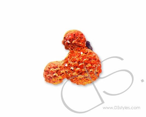 Crystal Bear Headphone Jack Plug - Orange