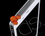 Crystal Bear Headphone Jack Plug - Orange