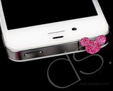 Crystal Bear Headphone Jack Plug -Pink