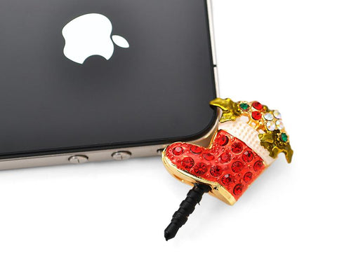 Christmas Stocking Crystal Headphone Jack Plug