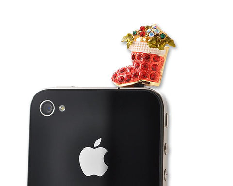 Christmas Stocking Crystal Headphone Jack Plug