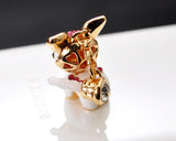 Dangling Animal Crystal Headphone Jack Plug - Deer