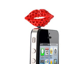 Red Sexy Lip Crystal Headphone Jack Plug