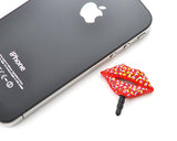 Sexy Lip Crystal Headphone Jack Plug - Colorful