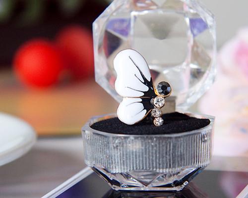 Butterfly Bling Crystal Headphone Jack Plug - White