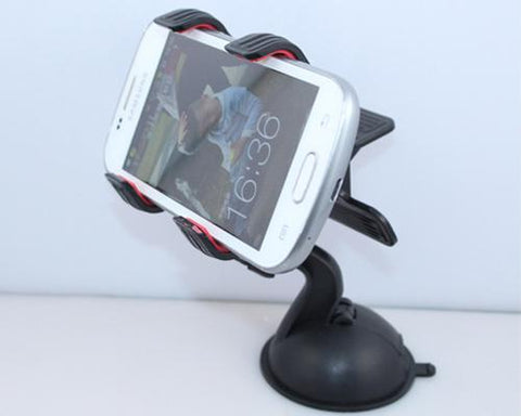 Universal Cellphone Windshield Dashboard Car Mount Holder - Black