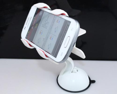 Universal Cellphone Windshield Dashboard Car Mount Holder - White