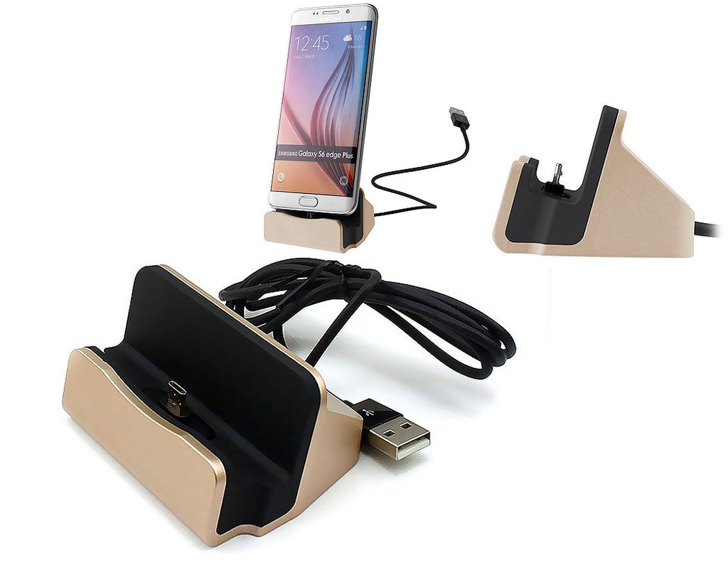 Micro USB Charging and Sync Docking Station for Android - Gold