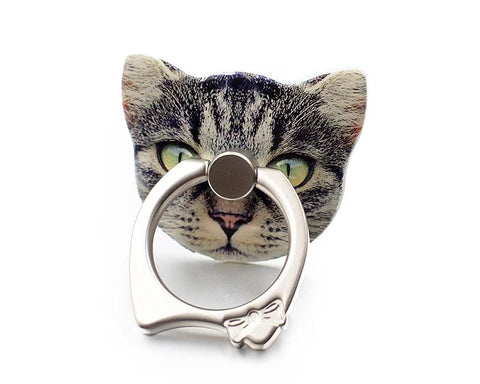 Cat Face Series Universal Metal Ring Grip Stand - A