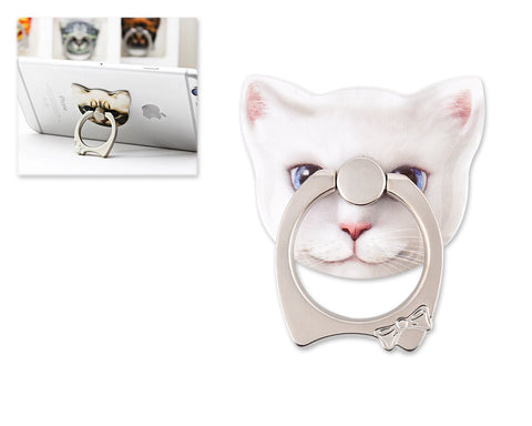 Cat Face Series Universal Metal Ring Grip Stand - B