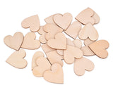 2 Inches Blank Wood Hearts - 50 Pieces