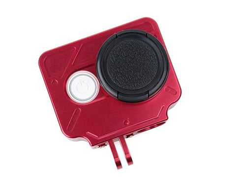 Protective Aluminum Case w/Lens Cap for Xiaomi Yi Action Camera -Red