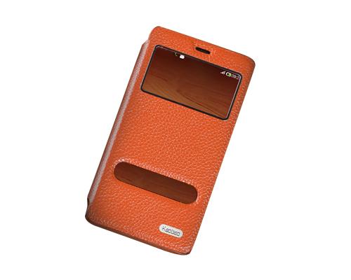 Eyelet Series Amazon Fire Phone Flip Leather Case - Brown