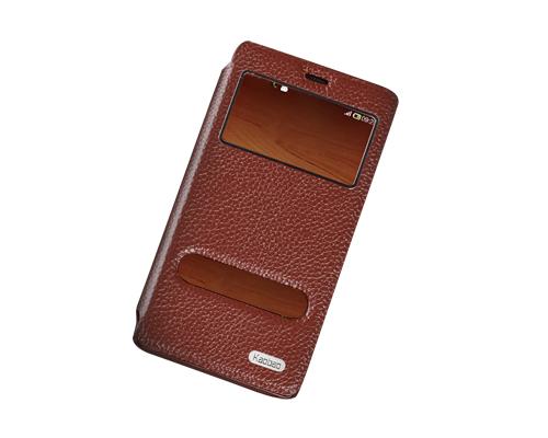 Eyelet Series Amazon Fire Phone Flip Leather Case - Deep Brown