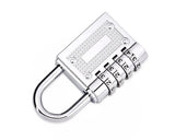 2 Pieces Resettable Combination Locks 4 Digit Gym Padlocks - Silver