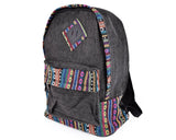 Canvas Bohemian Tribal Rucksack Backpack - Gray