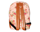 Floral Print Canvas Backpack - Pink