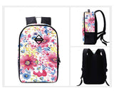 Flower Print Casual Travel Backpack - Pink