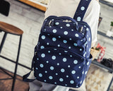 Dot Print Casual Style School Backpack - Blue