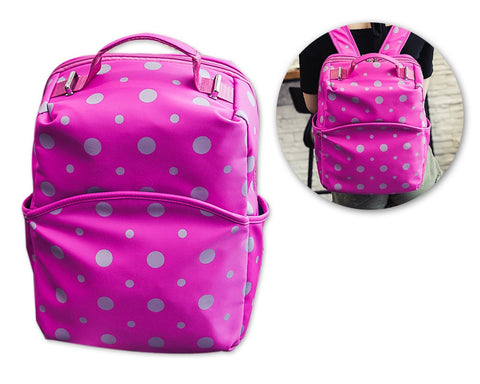 Dot Print Casual Style School Backpack - Pink