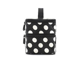 Double Layer Dots Pattern Makeup Bag with Mirror - Black