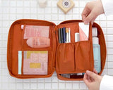 Multi-functional Nylon Travel Makeup Bag - Orange