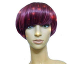 Heat Resistant Short Bob Style Highlight Straight Hair Wig - Wine Red