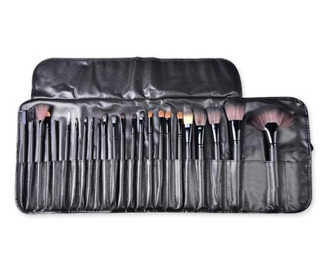 24 Pcs Professional Makeup Brush Set - Black