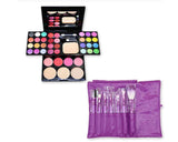 Makeup Combo Set including Brushes and Palette for Beginners - Purple