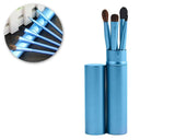 5 Pcs Professional Makeup Brush Set with Cyclinder Tube - Blue