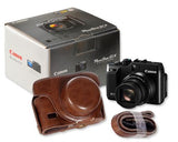 Retro Canon PowerShot G1 X Camera Leather Case - Deep Brown