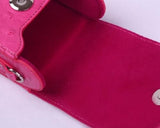 PU Ostrich Leather Mirrorless Camera Bag with Adjustable Strap - Magenta