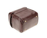 Vintage Style Leather Shoulder Bag for DSLR Camera - Dark Brown