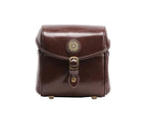 Vintage Style Leather Shoulder Bag for DSLR Camera - Dark Brown