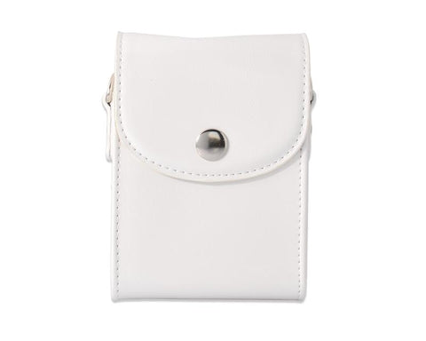 Simple PU Leather Shoulder Bag for Mirrorless Camera - White