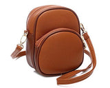 Classy PU Leather Shoulder Bag with Adjustable Strap - Brown