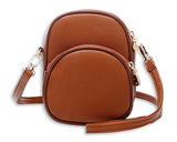 Classy PU Leather Shoulder Bag with Adjustable Strap - Brown