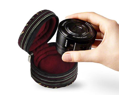Zipper Sony DSC-Q10 Camera Lens Case - Grids