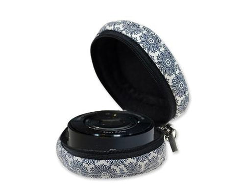 Zipper Sony DSC-Q100 Camera Lens Case - Flower