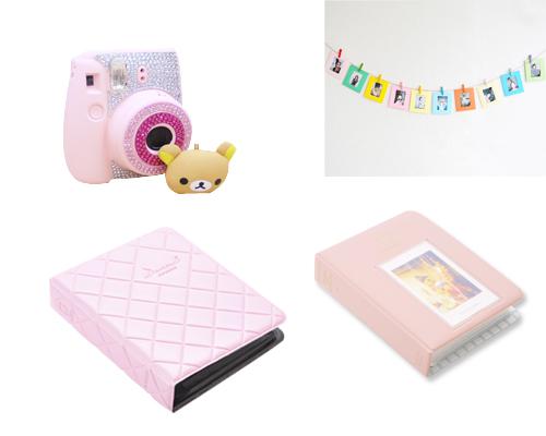 Fujifilm Bundle Set Sticker/Photo Albums for Fuji Instax Mini 8 - Pink