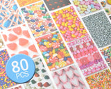 80 Sheets Fujifilm Instax Mini Films Decor Sticker Borders - Candy