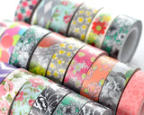 5 Pcs 1.5 cm Japanese Flower Craft Decor Paper Washi Masking Tape