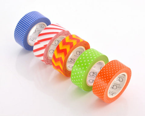 5 Pcs 1.5cm Transparent Craft Decor Paper Washi Masking Tape