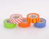 5 Pcs 1.5cm Transparent Craft Decor Paper Washi Masking Tape