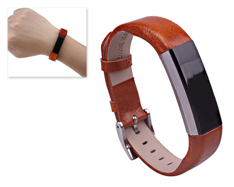 Replacement Leather Watch Band for Fitbit Alta - Brown
