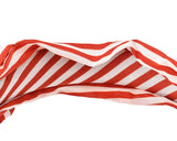 Korean Style Big Bow White Stripes Headband - Red